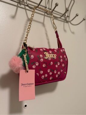 Juicy Couture Cherry Mini Shoulder Bag Cherry Girl Wristlet NWT NEW RELEASE